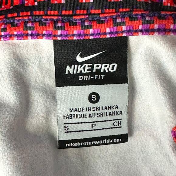 Nike Top Womens Small Purple Orange Half Zip Pro Dri Fit Activewear Running Gym - Picture 6 of 8
